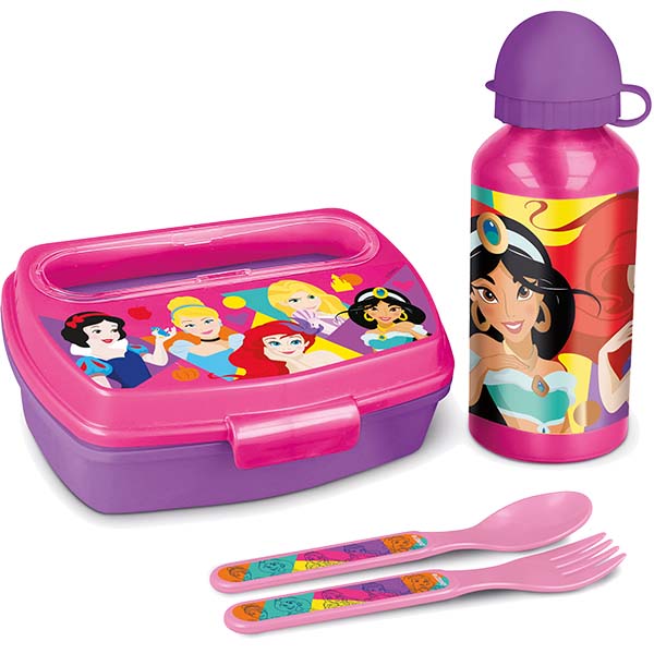 Disney Kids 4-pc Back to School Set - Bottle 400ml &amp; Sandwich Box - Disney Princess