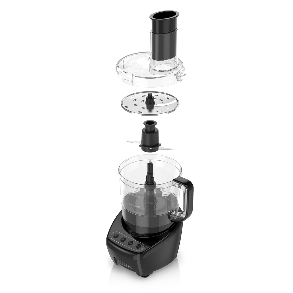 Black &amp; Decker 3-In-1 Easy Assembly 8-Cup Food Processor, Black