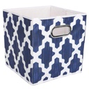 Home Basics Storage Bin Moroccon Lattice Navy