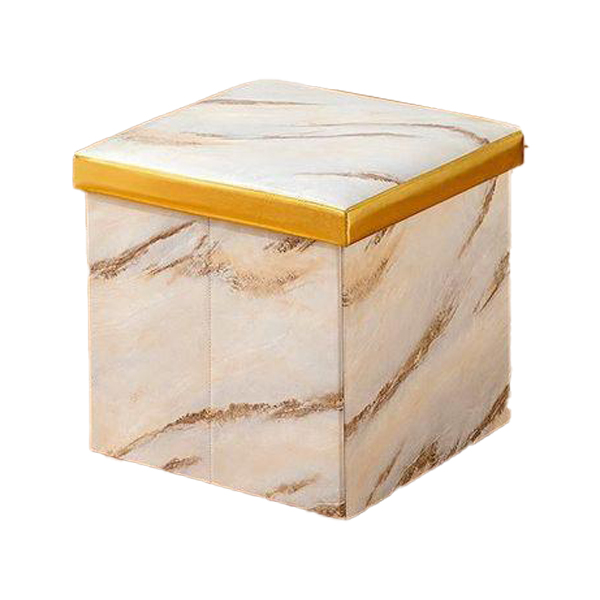 Royal Homes Storage Foot Stool 15x15in Marble Design