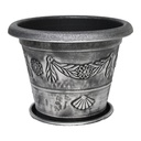 Royal Homes Flower Pot with Saucer 17x13in, Gold/ Silver/ Copper