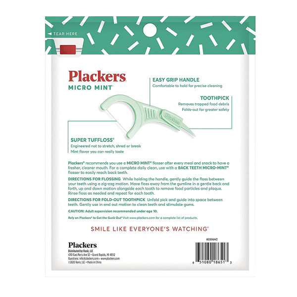 Plackers Dental Flossers Micro Mint 75ct