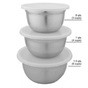 Bombay 6pc Bowls with Lids .8, 1, 1.5 Qt, Stainless Steel