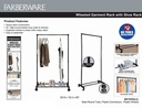 Farberware Wheeled Garment Rack 30x16.3x65in