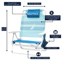 Nautica Beach Chair 5-Position, Blue Wave J-Class