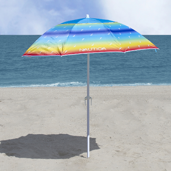 Nautica Beach Umbrella 7 Ft. Rainbow J-Class