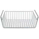 Home Basics Large Under Shelf Vinyl Coated Steel Basket, Silver