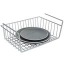 Home Basics Large Under Shelf Vinyl Coated Steel Basket, Silver