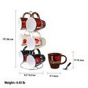 Home Basics I Love Coffee 6 Piece Mug Set with Stand