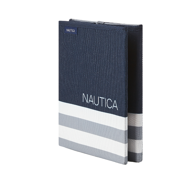 Nautica Folding Storage Cube, Navy Stripe