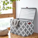 Nautica Folding Rectangular Hamper/ Storage Trunk with Lid, Grey Weave
