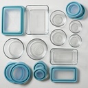 Anchor Hocking 16pc Glass Food Storage Set w/ Trueseal Lids Clear/Mineral Blue