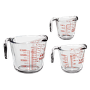 Anchor Hocking 3pc Glass Measuring Cup Set (Incl 8 oz., 16 oz. &amp; 32 oz. Open-Handle Measuring Cups)