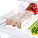 Home Basics 12 EGG PLASTIC HOLDER WITH LID, CLEAR