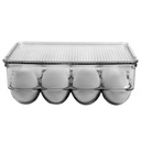 Home Basics 12 EGG PLASTIC HOLDER WITH LID, CLEAR