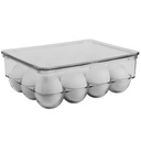 Home Basics 12 EGG PLASTIC HOLDER WITH LID, CLEAR