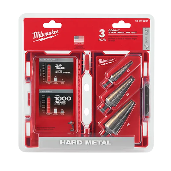 Milwaukee Cobalt Step Bit Kit, 3-Piece Set