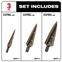 Milwaukee Cobalt Step Bit Kit, 3-Piece Set