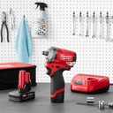 Milwaukee M12 FUEL 12V Lithium-Ion Brushless Cordless Stubby 1/2In. Impact Wrench Kit