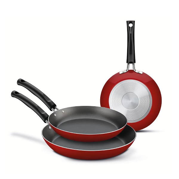 Tramontina Non-Stick Frying Pans, Red - Set of 3