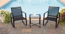 Outdoor Expressions Huntington 3-Piece Chat Set, Black
