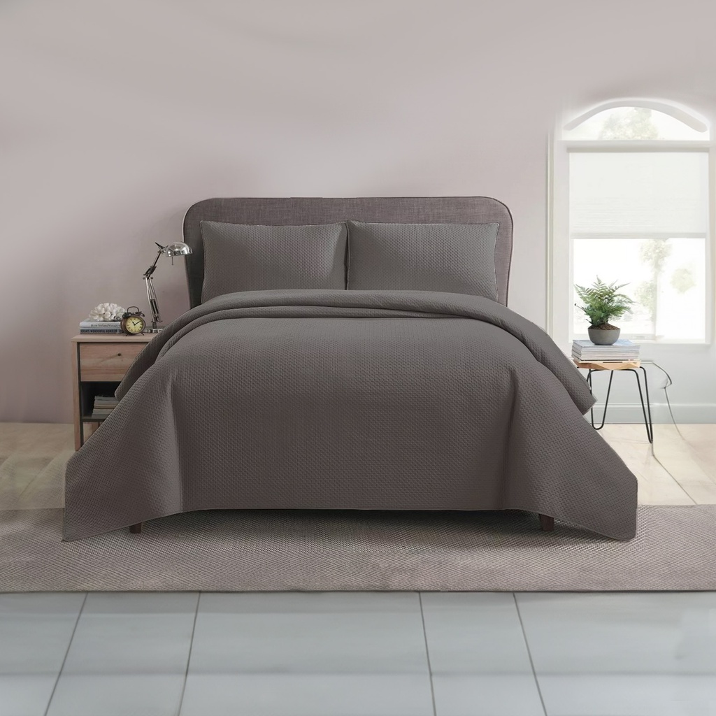 Emelle King Comforter Bedding 3pc Set, Grey