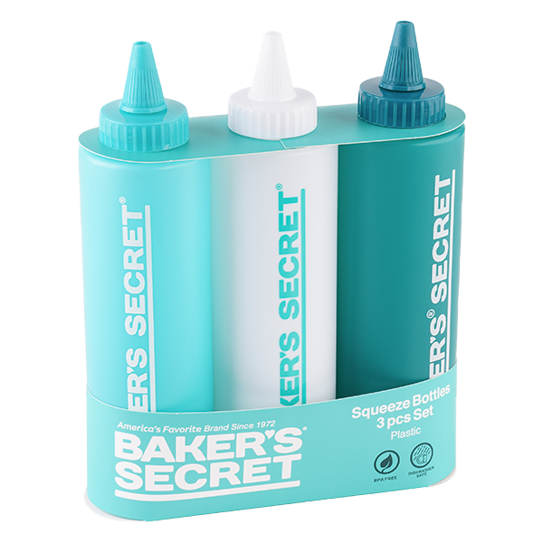 Baker's Secret 3pc Squeeze Bottle Set 6.8 In.