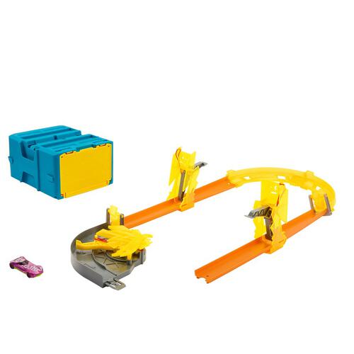 Hot Wheels Track Builder Lightning Boost Pack Toy Car &amp; Storage Container