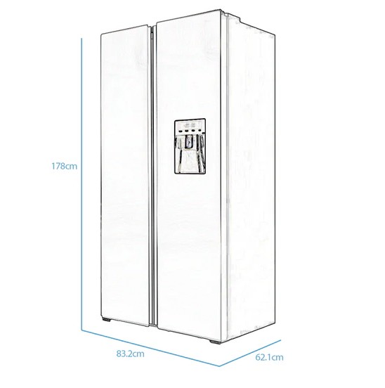 Sankey Refrigerator Side by Side 16 Cu. Ft. Silver-Grey