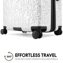 Elle Wayfarer 3pc Composite Luggage Set with Double Spinner Wheels, White