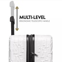 Elle Wayfarer 3pc Composite Luggage Set with Double Spinner Wheels, White