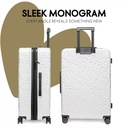 Elle Wayfarer 3pc Composite Luggage Set with Double Spinner Wheels, White