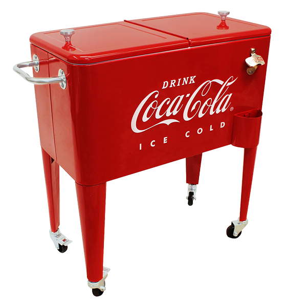 Retro Coke Cooler 60Qt Red/ Silver