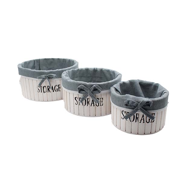 ****Royal Homes Round Woven Storage Baskets, 3pc Set