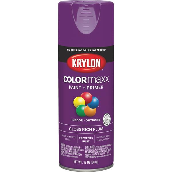 ^Krylon Colormaxx Gloss Spray Paint &amp; Primer, Rich Plum