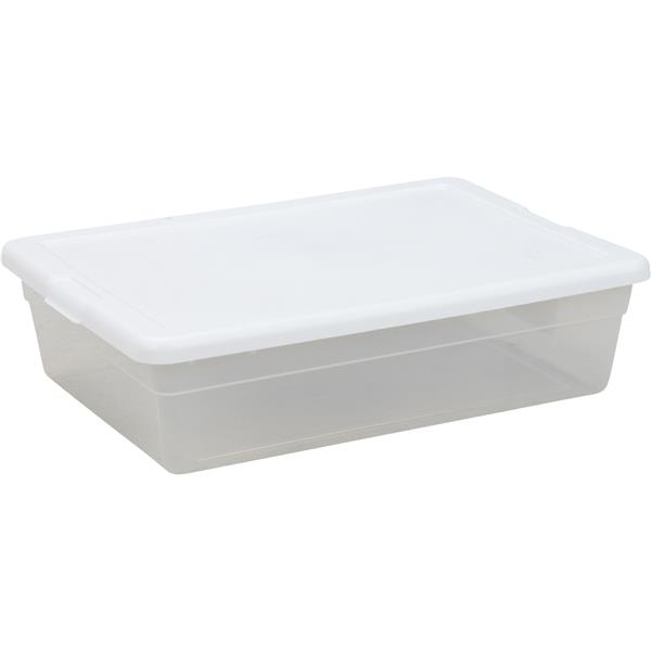 Sterilite Under Bed Storage Bin with Lid 28 Qt. Clear /White
