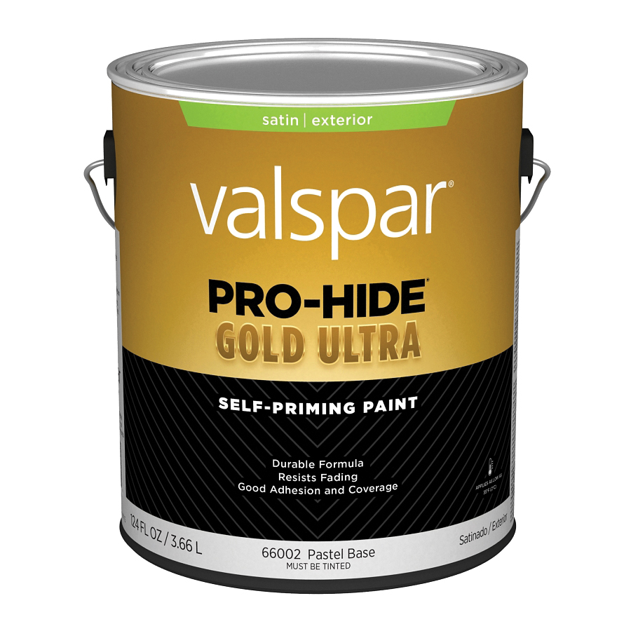 Valspar Pro-Hide Gold Ultra Latex Satin Exterior House Paint, Pastel Base, 1 Gal.