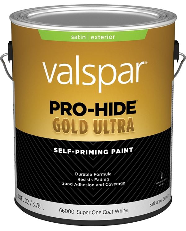 ****Valspar Pro-Hide Gold Ultra Latex Satin Exterior House Paint, Super One-Coat White, 1 Gal.