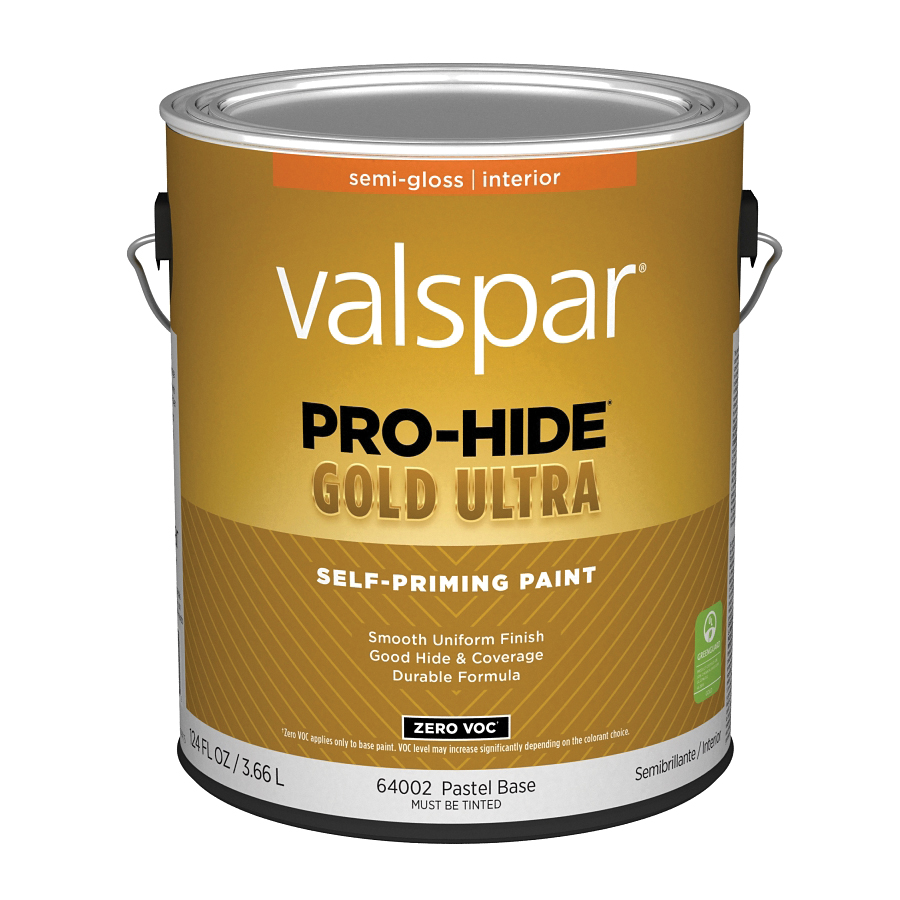 Valspar Pro-Hide Gold Ultra Zero VOC Latex Semi-Gloss Interior Wall Paint, Pastel Base, 1 Gal.