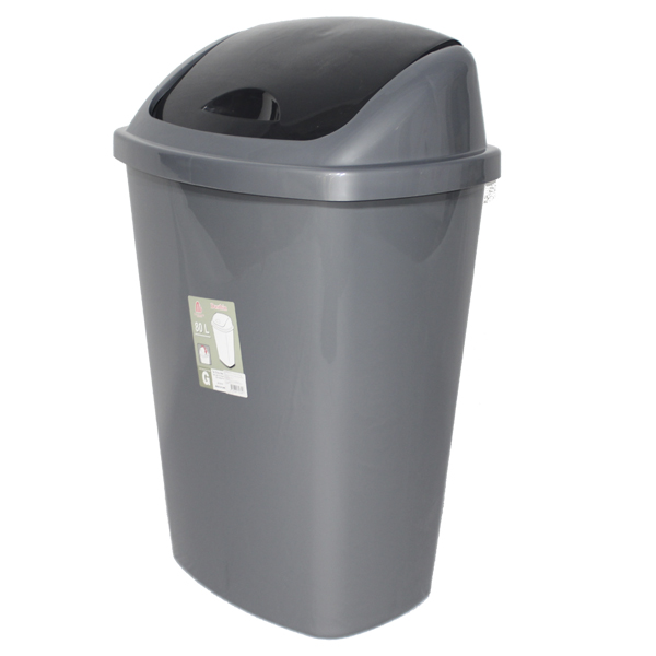 Mr. Save Trash Can Plastic 35L, Grey