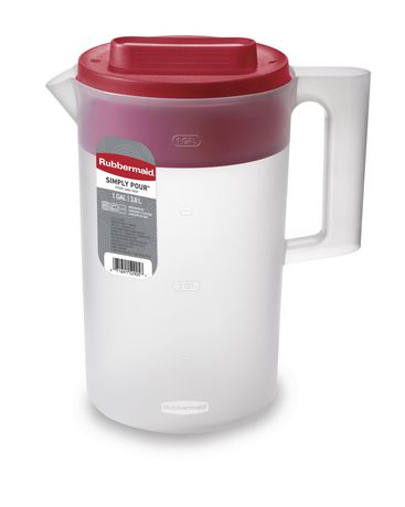 Rubbermaid Simply Pour Plastic Pitcher with Multi-Function Lid 1 Gal