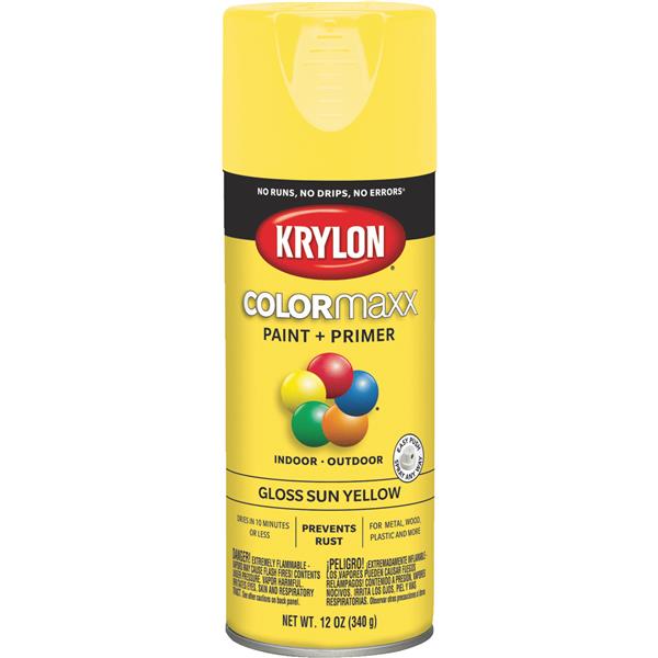 Krylon ColorMaxx 12 Oz. Gloss Spray Paint, Sun Yellow