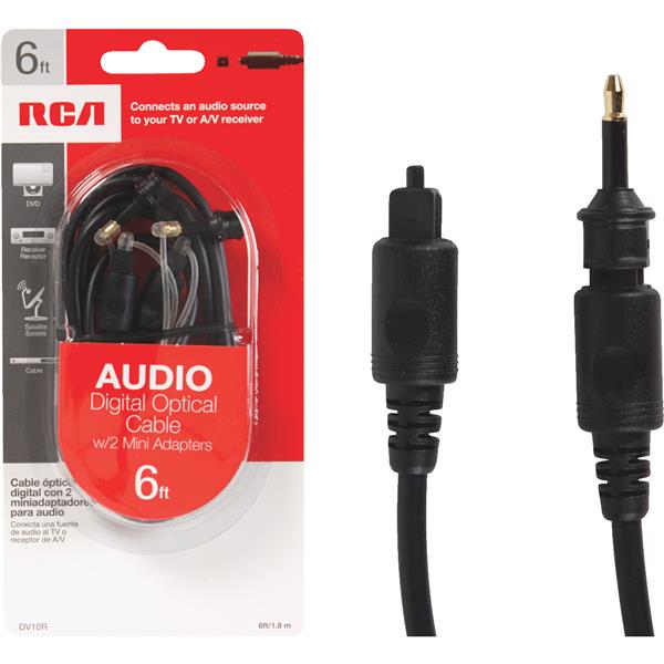 ****RCA 6 Ft. Black Audio Digital Optical CableS-