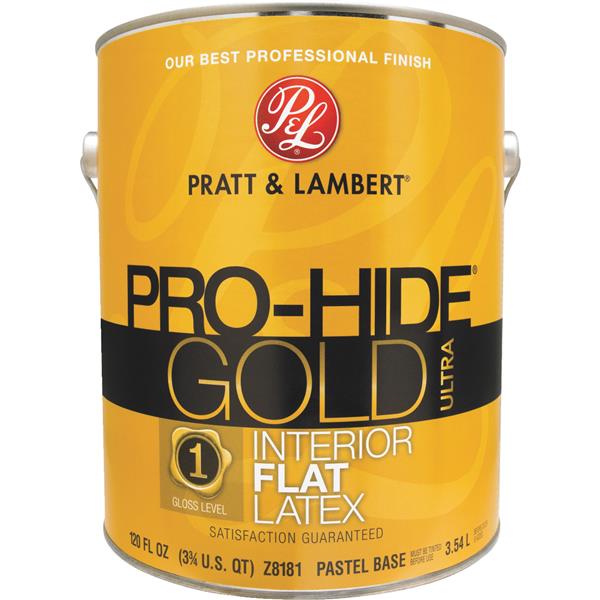 Valspar / Pratt &amp; Lambert Pro-Hide Gold Ultra Zero VOC Latex Flat Interior Wall Paint, Pastel Base, 1 Gal.