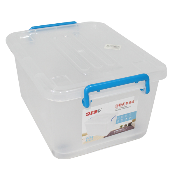 Duramade Plastic Storage Tote With Wheels 16x23x13.5 In., White