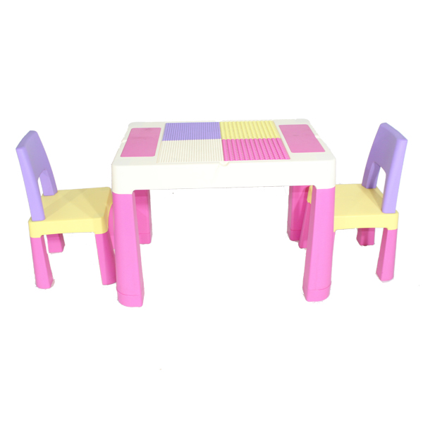 Duramade Kids Game Table with Blocks, 28 x 18.5 x 21.25 In. (72x47x54Cm)