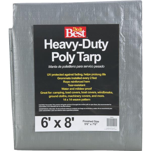 ****Do it Best Silver Woven 6 Ft. x 8 Ft. Heavy Duty Poly Tarp