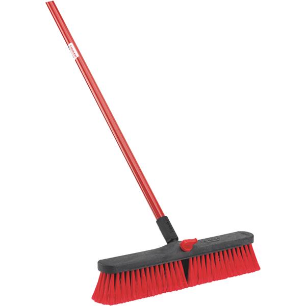 Libman Steel Handle Multi-Surface Medium Sweep Push Broom 18 In. W. x 64 In. L.