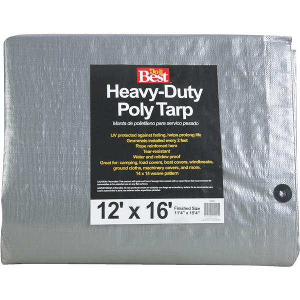 Do it Best Heavy Duty Woven Poly Tarp 12 x 16 Ft, Silver