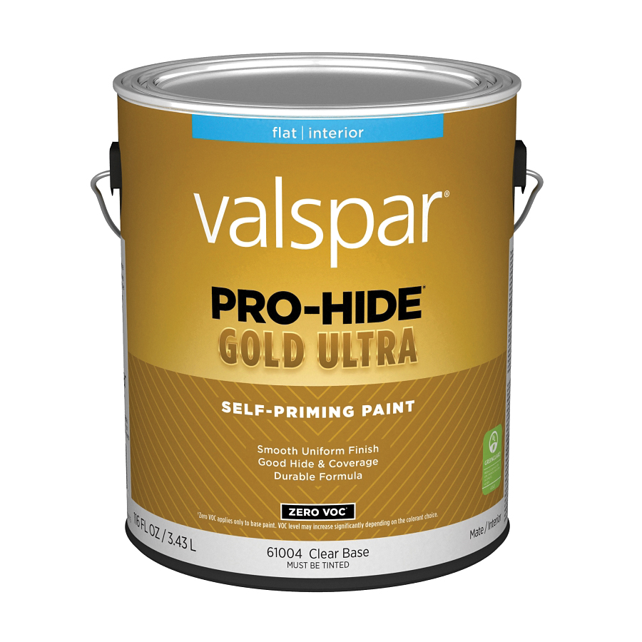 Valspar Pro-Hide Gold Ultra Zero VOC Latex Flat Interior Wall Paint, Clear Base, 1 Gal.